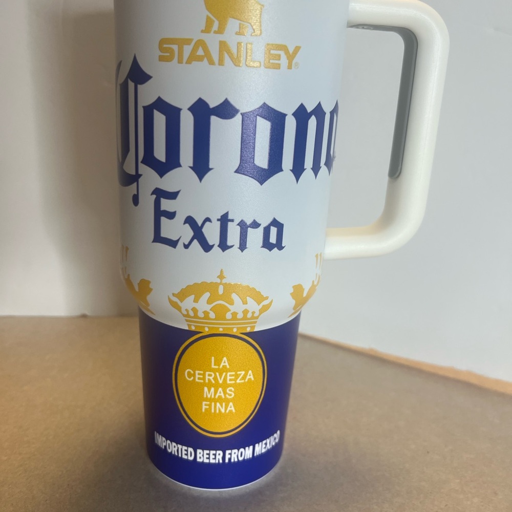 Stanley White and Blue Corona Extra Mug